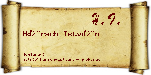 Hársch István névjegykártya